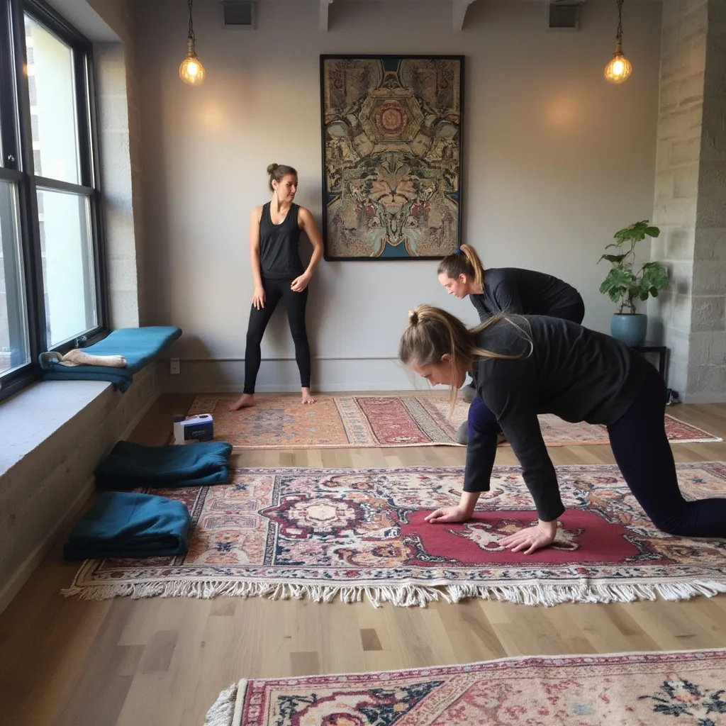 Equipo preparando el espacio